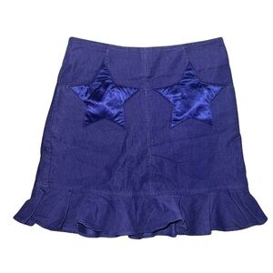 American Girl Girl’s Thin Corduroy Purple Ruffled Hem Star Skirt Size 7